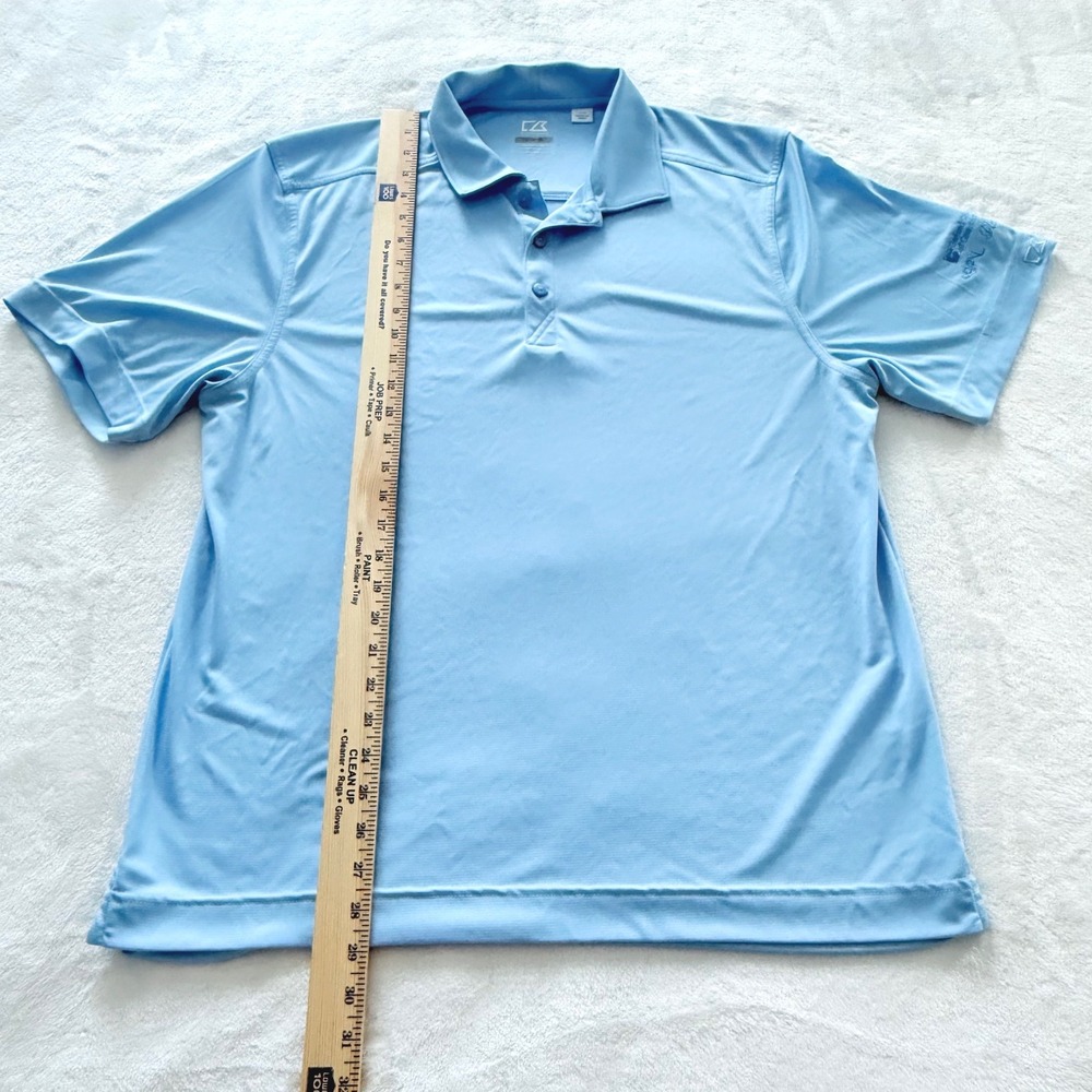 Cutter & Buck‎ Polo Shirt Mens Large Blue DryTec Short Sleeve Garland Chamber - Picture 3 of 9